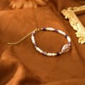 Natural Freshwater Pearl Purple Stone Titanium Steel Bracelet 3