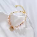 Natural Freshwater Pearl Titanium Steel Bracelet with Zircon Pendant 4