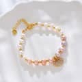 Natural Freshwater Pearl Titanium Steel Bracelet with Zircon Pendant 5