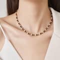 New Style Beaded Necklace Natural Agate Stone Waterproof Titanium Steel Beads Gold Stainless Steel 1