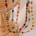 Beaded Necklace Natural Stone Waterproof Titanium Steel Colorful New Style 2