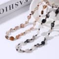 Beaded Necklace Natural Irregularity Stone Waterproof Titanium Steel 1