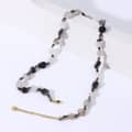 Beaded Necklace Natural Irregularity Stone Waterproof Titanium Steel 3
