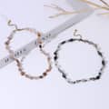 Beaded Necklace Natural Irregularity Stone Waterproof Titanium Steel 5