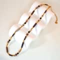 Beaded Necklace Natural Tiger Eye Waterproof Titanium Steel 2