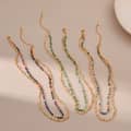 Beaded Necklace Colorful Crystal Brass 18K Gold Plated Chain 1