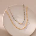 Beaded Necklace Colorful Crystal Brass 18K Gold Plated Chain 2