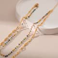 Beaded Necklace Colorful Crystal Brass 18K Gold Plated Chain 3