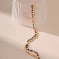 Beaded Necklace Colorful Crystal Brass 18K Gold Plated Chain 4
