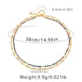 Beaded Necklace Colorful Crystal Brass 18K Gold Plated Chain 6