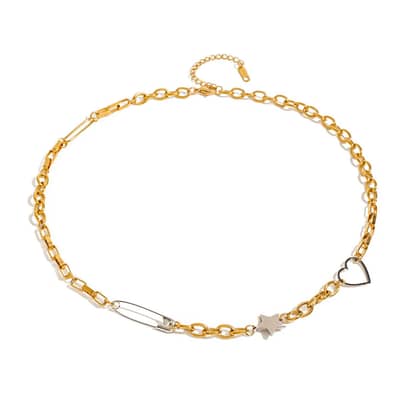 Love Two-Tone Stainless Steel Necklace 18K PVD Coated Waterproof detail 1