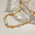 Love Two-Tone Stainless Steel Necklace 18K PVD Coated Waterproof 3