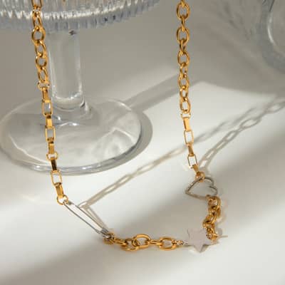 Love Two-Tone Stainless Steel Necklace 18K PVD Coated Waterproof detail 4
