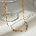 Love Two-Tone Stainless Steel Necklace 18K PVD Coated Waterproof 4