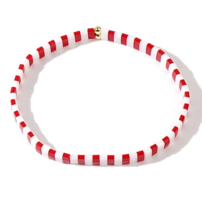 Christmas Braided Tila Beads Handmade Bracelet detail 1