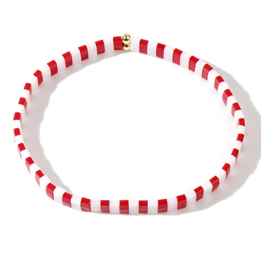 Christmas Braided Tila Beads Handmade Bracelet - main