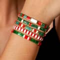 Christmas Braided Tila Beads Handmade Bracelet 3