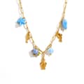 Ocean Series Charm Bar Necklace Waterproof 18K PVD Coated Stainless Steel Shell Fish Pendant 1