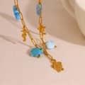 Ocean Series Charm Bar Necklace Waterproof 18K PVD Coated Stainless Steel Shell Fish Pendant 2