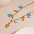 Ocean Series Charm Bar Necklace Waterproof 18K PVD Coated Stainless Steel Shell Fish Pendant 3