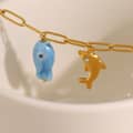 Ocean Series Charm Bar Necklace Waterproof 18K PVD Coated Stainless Steel Shell Fish Pendant 4