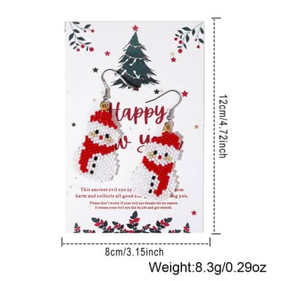 Creative Christmas Snowman Seed Beads Earrings Delicate Cute Bohemian detail 2