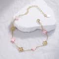 Four Leaf Clover Bracelet 925 Sterling Silver Shell Pearl 14K Gold Plated 2