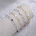 14K Gold Plated Four Leaf Clover Shell Pearl Bracelet 925 Sterling Silver Double Layer 4