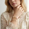 14K Gold Plated 925 Sterling Silver Lucky Bracelet Double Layer Four Leaf Clover Shell Pearl 3