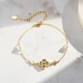 Lucky Clover Bracelet 14K Gold Plated 925 Sterling Silver Four Leaf Clover Pearl 3