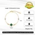 Lucky Clover Bracelet 14K Gold Plated 925 Sterling Silver Four Leaf Clover Pearl 5