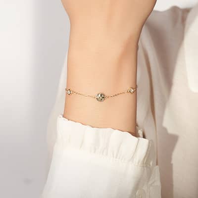 Four Leaf Clover Bracelet 925 Sterling Silver Obsidian Double Sided Four Leaf Clover detail 4