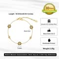 925 Sterling Silver Zircon Adjustable Obsidian Shell Pearls Four Leaf Clover Bracelet 4