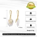 14K Gold Plated 925 Sterling Silver Freshwater Pearl Cross Drop Earrings 5
