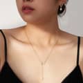 Dainty Natural Freshwater Pearl Choker Necklace Cross Pendant 3