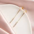 925 Sterling Silver Freshwater Pearl Zircon Dangle Tassel Chain Earrings 3