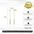 925 Sterling Silver Freshwater Pearl Zircon Dangle Tassel Chain Earrings 5