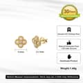 Dainty 925 Sterling Silver Cubic Zirconia Freshwater Pearl Four Leaf Clover Stud Earrings 5