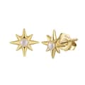 925 Sterling Silver Freshwater Pearl Eight-Pointed Star Stud Earrings 1