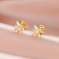 925 Sterling Silver Freshwater Pearl Eight-Pointed Star Stud Earrings 2