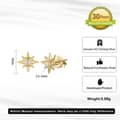 925 Sterling Silver Freshwater Pearl Eight-Pointed Star Stud Earrings 5