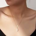 Elegant Freshwater Long Pearl Stick Pendant Necklace With Cross 4