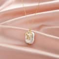 925 Sterling Silver Chain Charm Baroque Freshwater Pearl Necklace 14K Gold Plated Cross Pendant 2