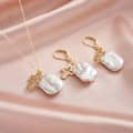925 Sterling Silver Chain Charm Baroque Freshwater Pearl Necklace 14K Gold Plated Cross Pendant 4