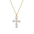 925 Sterling Silver Cross Necklace Freshwater Pearl Cross Pendant 1