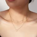 Cubic Zirconia 925 Sterling Silver Double Chain Four Leaf Clover Freshwater Pearl Necklace 4