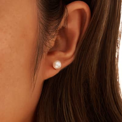 Freshwater Pearl Stud Earrings 925 Sterling Silver 3-6.5mm Pearl detail 4