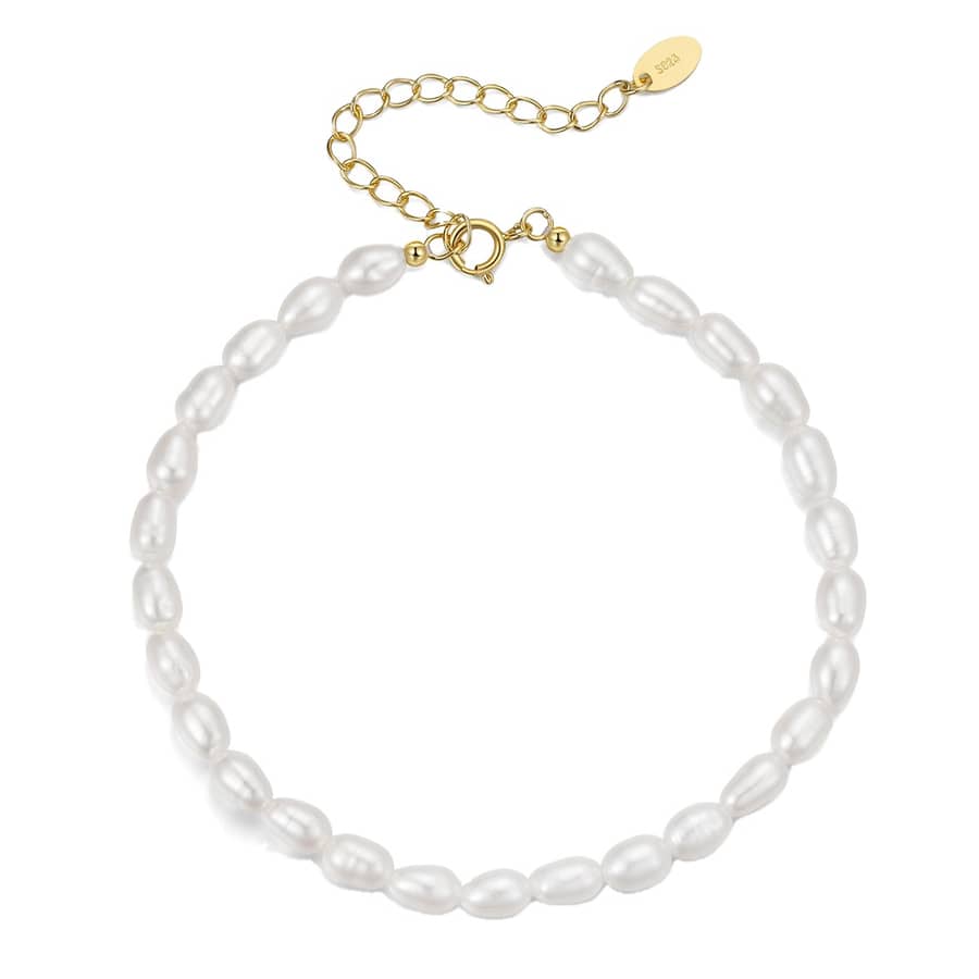 Delicate 14K Gold Plated Freshwater Pearl Beaded Bracelet - main