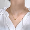 Zircon Necklace Waterproof Titanium Steel Heart Shaped Charm 4