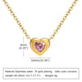 Zircon Necklace Waterproof Titanium Steel Heart Shaped Charm 6